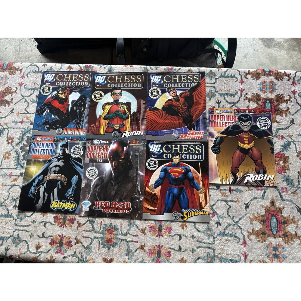 Eaglemoss DC Chess Collection Superhero Magazine Lot 7ct Batman Superman Robin